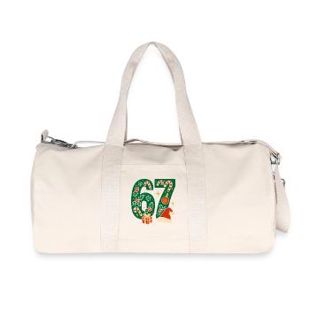 Christmas 6-7 Fun 67 Number 6 7 Xmas Six Seven - Recycled Canvas Sports Bag by Stanley/Stella - natural - Front