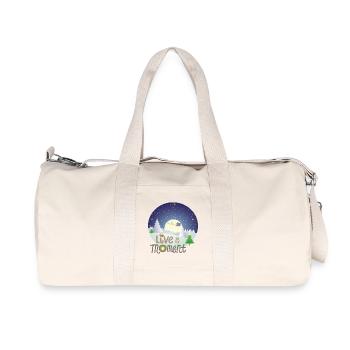 Winterzauber Live in the  Moment - Recycelte Canvas-Sporttasche von Stanley/Stella - Naturweiß - Vorne
