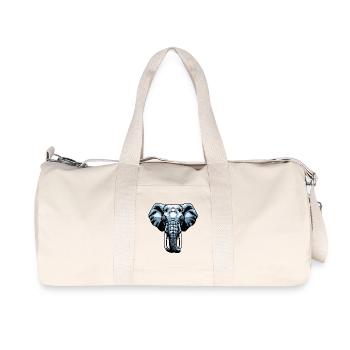 Blue Elephant Head Vector - Recycled Canvas Sports Bag by Stanley/Stella - natural - Front