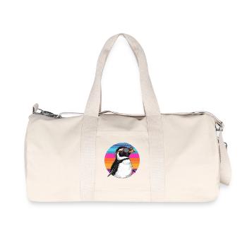 Penguin Neon-Goggles Retro - Recycelte Canvas-Sporttasche von Stanley/Stella - Naturweiß - Vorne