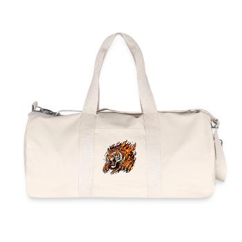 Flammentiger: Brennende Jagd - Recycelte Canvas-Sporttasche von Stanley/Stella - Naturweiß - Vorne