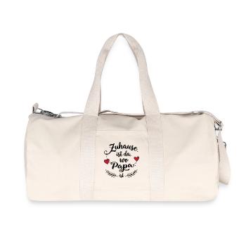 La maison, c’est là où est papa - Un doux design familial - Sac de sport en toile recyclée Stanley/Stella - blanc naturel - Devant