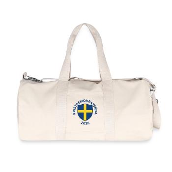 Nordic Blue Shield Yellow Cross - Recycled Canvas Sports Bag by Stanley/Stella - natural - Front