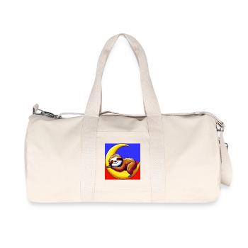 Sloth sleeps on the Moon - Recycled Canvas Sports Bag by Stanley/Stella - natural - Front