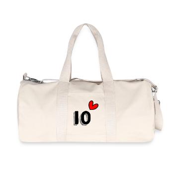 10. 10 YEARS. 10th ANNIVERSARY. 10 YEAR ANNIVERSARY. - Recycled Canvas Sports Bag by Stanley/Stella - natural - Front
