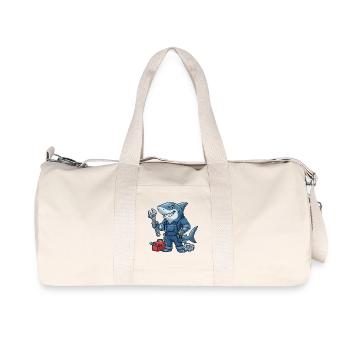 Screw shark mechanic motif - Recycled Canvas Sports Bag by Stanley/Stella - natural - Front