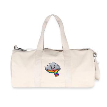 Cloud with Rainbow Scarf Funny Motif - Recycled Canvas Sports Bag by Stanley/Stella - natural - Front