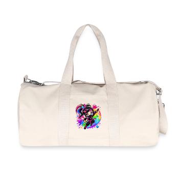 Rainbow Ninja with Hearts - Recycled Canvas Sports Bag by Stanley/Stella - natural - Front