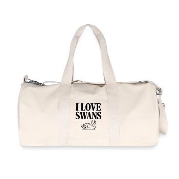 Ich liebe Schwäne - Recycelte Canvas-Sporttasche von Stanley/Stella - Naturweiß - Vorne