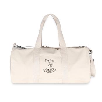 Mir geht's gut Humor Noir Ertrinken - Recycelte Canvas-Sporttasche von Stanley/Stella - Naturweiß - Vorne
