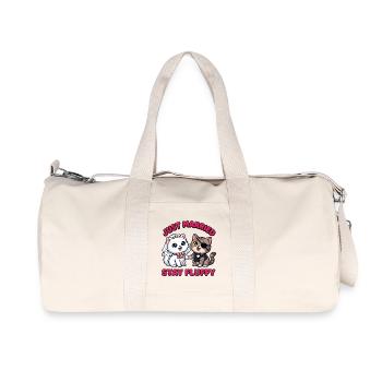 Just Married Stay Fluffy Katzen - Recycelte Canvas-Sporttasche von Stanley/Stella - Naturweiß - Vorne