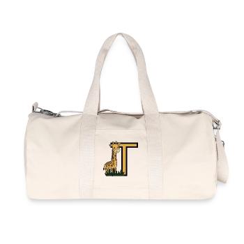 Giraffe und T Alphabet Design - Recycelte Canvas-Sporttasche von Stanley/Stella - Naturweiß - Vorne