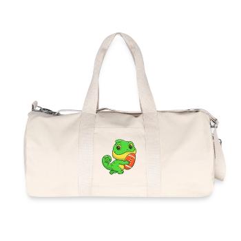 Dino-Gridiron-Niedlichkeit - Recycelte Canvas-Sporttasche von Stanley/Stella - Naturweiß - Vorne