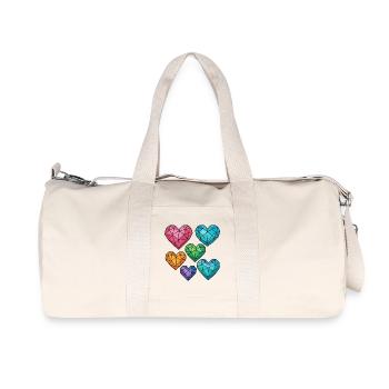 Kristallherzen in verschiedenen Farben - Recycelte Canvas-Sporttasche von Stanley/Stella - Naturweiß - Vorne