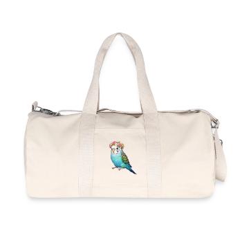 Wellensittich - Recycelte Canvas-Sporttasche von Stanley/Stella - Naturweiß - Vorne