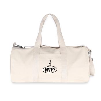 WTF Sprechblase (Fragezeichen / Black) - Recycelte Canvas-Sporttasche von Stanley/Stella - Naturweiß - Vorne