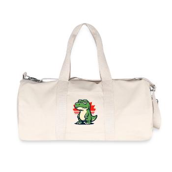 Chillig Dinosaur Mood Grumpy - Recycelte Canvas-Sporttasche von Stanley/Stella - Naturweiß - Vorne