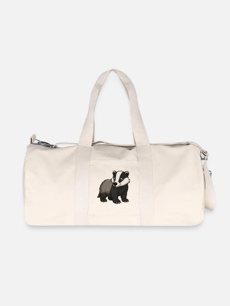 Mascotte blaireau câlin - Sac de sport en toile recyclée Stanley/Stella - blanc naturel