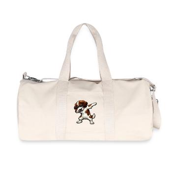 Dabbing French Spaniel - Recycled Canvas Sports Bag by Stanley/Stella - natural - Front