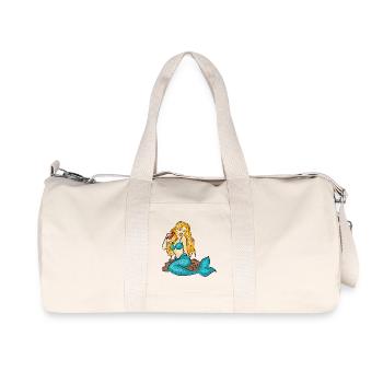 Mermaid on a rock - Recycled Canvas Sports Bag by Stanley/Stella - natural - Front
