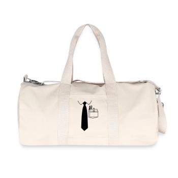 Hemd Krawatte und Namensschild für den Wunschnamen - Recycelte Canvas-Sporttasche von Stanley/Stella - Naturweiß - Vorne