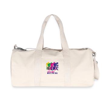 Le vélo bouge l'âme. - Sac de sport en toile recyclée Stanley/Stella - blanc naturel - Devant