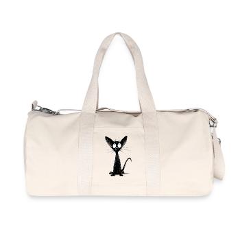 Funny Little Cute Black Cat - Recycled Canvas Sports Bag by Stanley/Stella - natural - Front