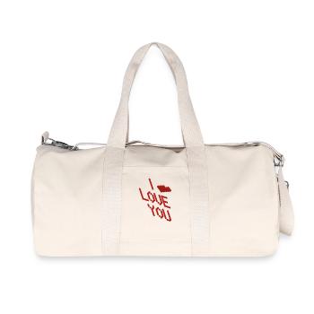 I LOVE YOU HEART BRICS t - Recycelte Canvas-Sporttasche von Stanley/Stella - Naturweiß - Vorne