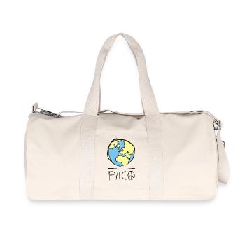 Paco Motiv Welt Frieden - Recycelte Canvas-Sporttasche von Stanley/Stella - Naturweiß - Vorne