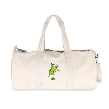 Grenouille avec écouteurs - Sac de sport en toile recyclée Stanley/Stella - blanc naturel - Devant