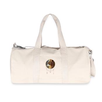Super lion au coucher du soleil - Sac de sport en toile recyclée Stanley/Stella - blanc naturel - Devant