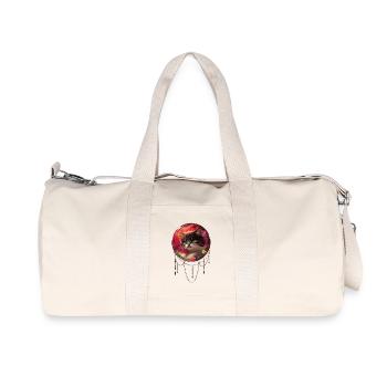 Cute kitten with birds - Recycled Canvas Sports Bag by Stanley/Stella - natural - Front