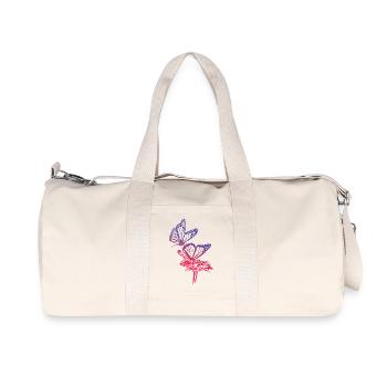 Monarch Butterfly Sketch Graphic Butterfly Lovers - Recycled Canvas Sports Bag by Stanley/Stella - natural - Front
