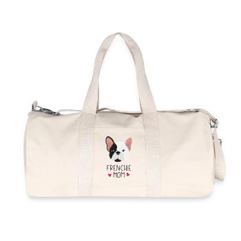 French Bulldog - Frenchie Mom - Recycled Canvas Sports Bag by Stanley/Stella - natural - Front