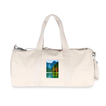 Landscape with lake and mountains - Recycled Canvas Sports Bag by Stanley/Stella - natural - Front