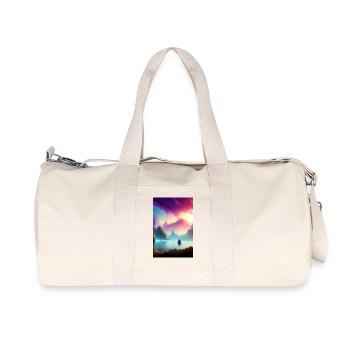 Paysage avec lac, bateau et montagnes - Sac de sport en toile recyclée Stanley/Stella - blanc naturel - Devant