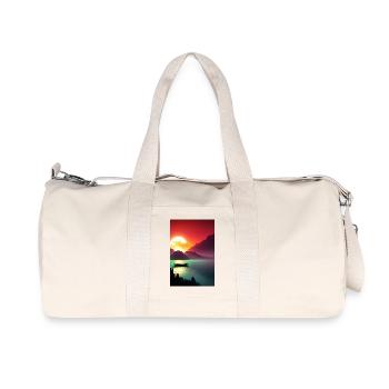 Paysage avec lac, bateau et montagnes - Sac de sport en toile recyclée Stanley/Stella - blanc naturel - Devant
