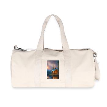 Charming lakeside cabin - Recycled Canvas Sports Bag by Stanley/Stella - natural - Front