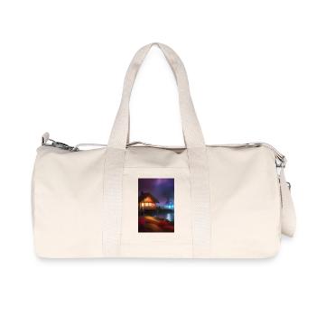 Charming Lakefront Cabin - Recycled Canvas Sports Bag by Stanley/Stella - natural - Front