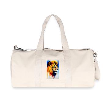 Löwen King - Recycelte Canvas-Sporttasche von Stanley/Stella - Naturweiß - Vorne