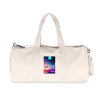 Futuristisches Weltall - Recycelte Canvas-Sporttasche von Stanley/Stella - Naturweiß - Vorne