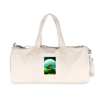 Bunter Frosch - Recycelte Canvas-Sporttasche von Stanley/Stella - Naturweiß - Vorne