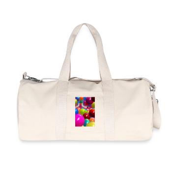 Bunte Bälle - Recycelte Canvas-Sporttasche von Stanley/Stella - Naturweiß - Vorne
