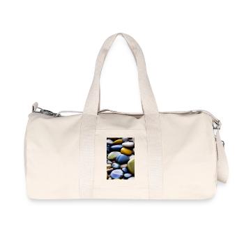 Bunte Steine - Recycelte Canvas-Sporttasche von Stanley/Stella - Naturweiß - Vorne