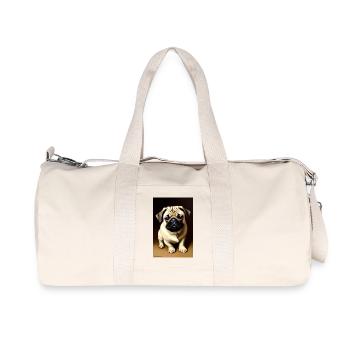 Mops Hund - Recycelte Canvas-Sporttasche von Stanley/Stella - Naturweiß - Vorne