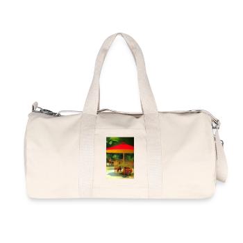 Café asiatique en plein air - Sac de sport en toile recyclée Stanley/Stella - blanc naturel - Devant