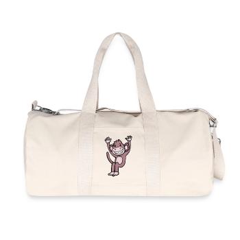 Cute laughing monkey - Recycled Canvas Sports Bag by Stanley/Stella - natural - Front