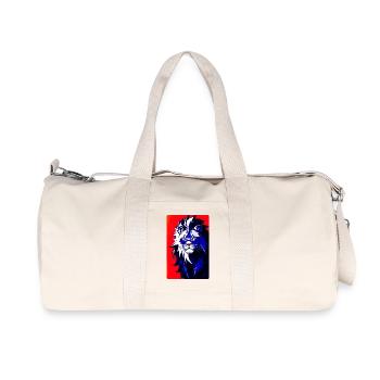 Blauer Löwe (Design 2) - Recycelte Canvas-Sporttasche von Stanley/Stella - Naturweiß - Vorne