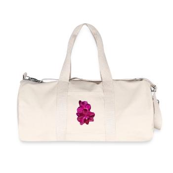 Phalaenopsis Hybrid Pink Purple Orchid Blossom - Recycled Canvas Sports Bag by Stanley/Stella - natural - Front
