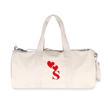 Letter s red heart - Recycled Canvas Sports Bag by Stanley/Stella - natural - Front
